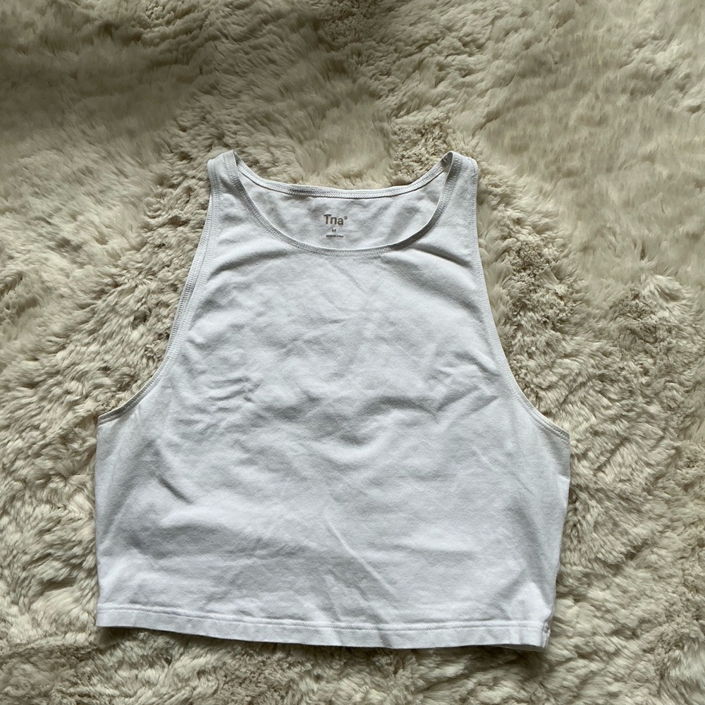 TNA White Crop Tank Top Sleeveless